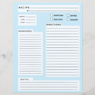 Carte de recette