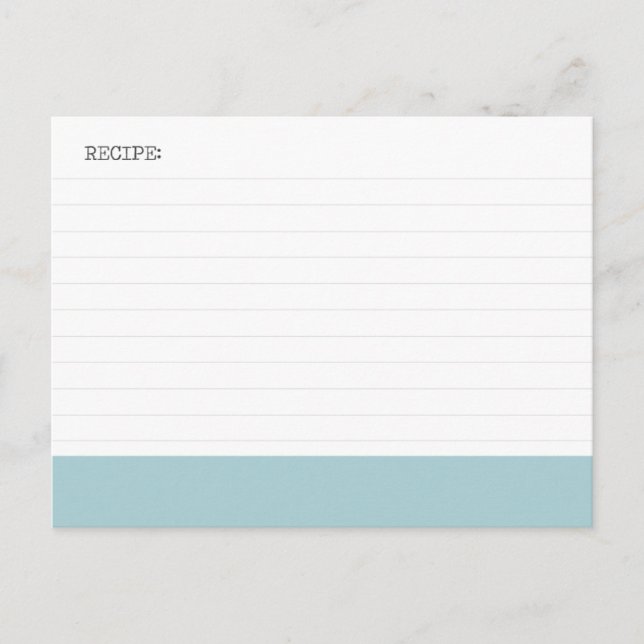 carte de recette (Devant)