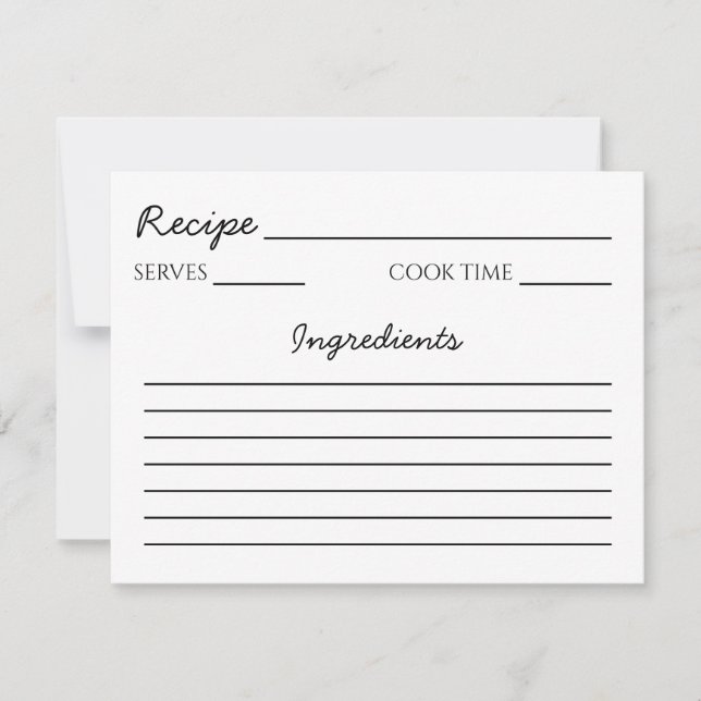 Carte de recette (Devant)