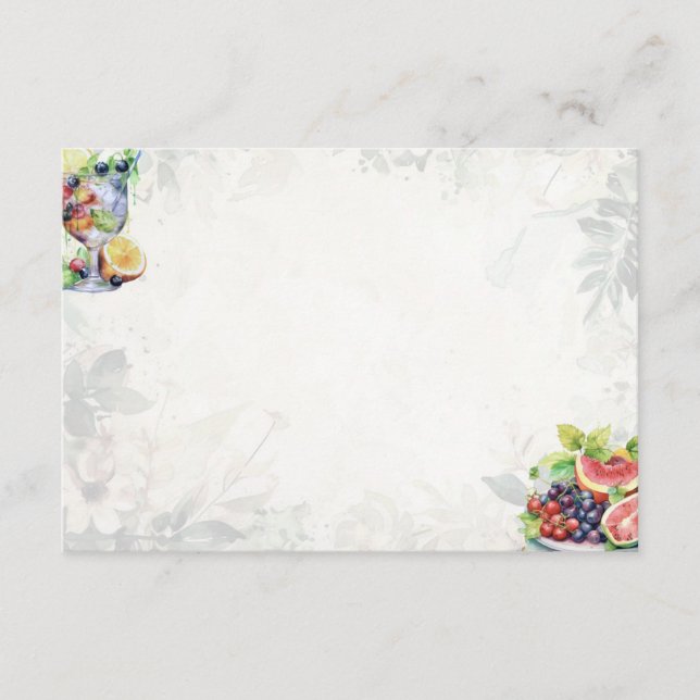 Carte de recette à base vierge de salade de fruits (Devant)