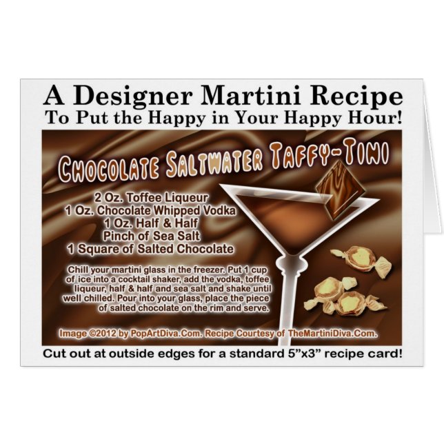 Carte de recette à l'eau salée au chocolat Taffy M (Devant horizontal)