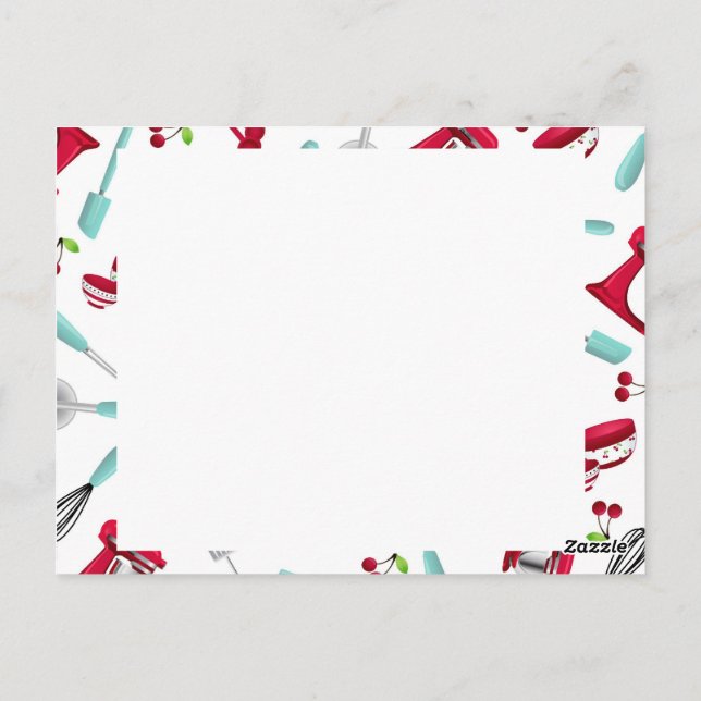 Carte de recette Aqua et Red Kitchen Gadget Recett (Dos)