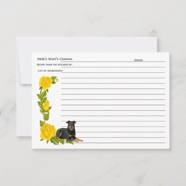 Carte de recette Beauceron, Roses Jaunes (Devant)