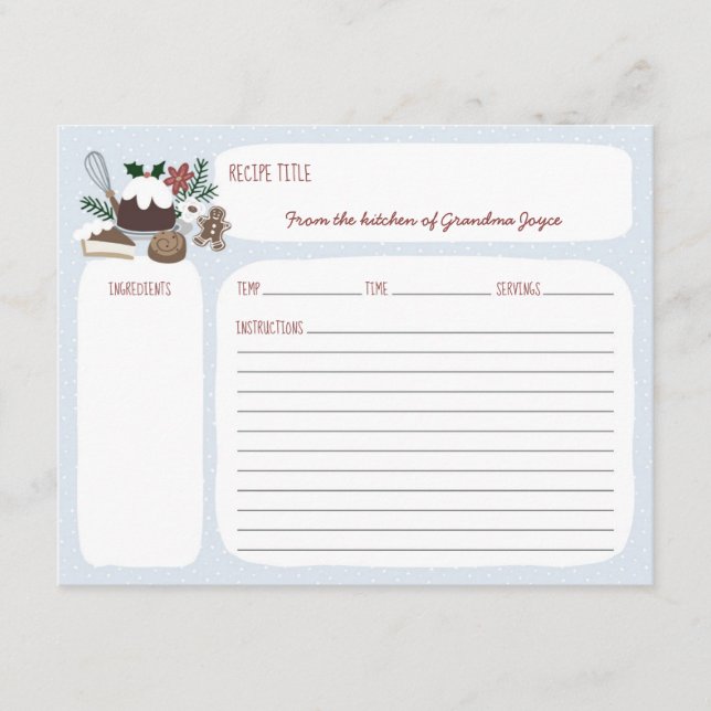Carte de recette Blue + White Holiday Baking (Devant)