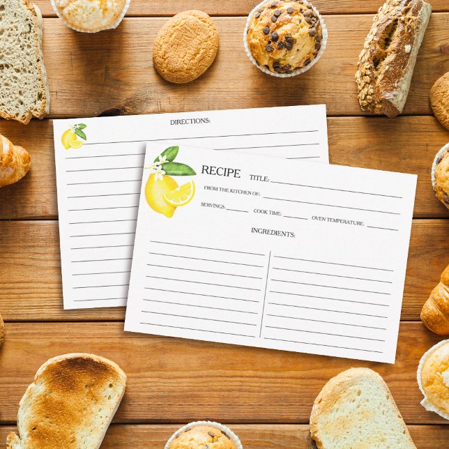 Carte de recette botanique Citrus Lemon (Créateur téléchargé)