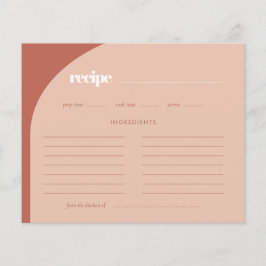 Carte de recette chic pêche en terre cuite arc
