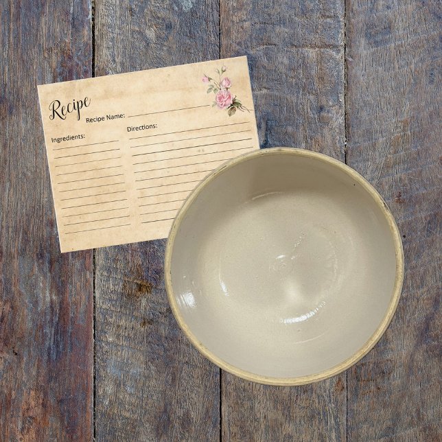 Carte de recette chic Shabby vintage (Créateur téléchargé)