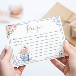 Carte de recette chinoiserie Jar Chinois rose pâle