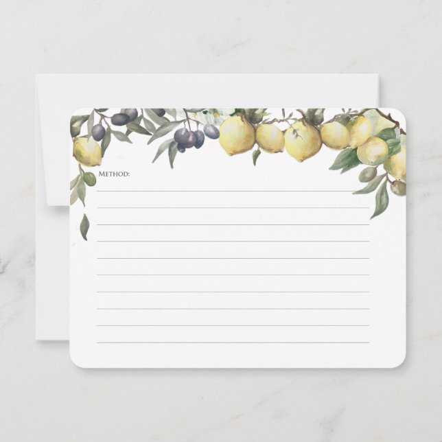 Carte de recette Citrons et olives (Dos)