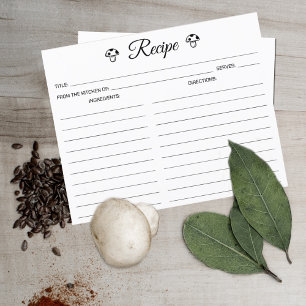 Carte de recette culinaire minimaliste pour champi