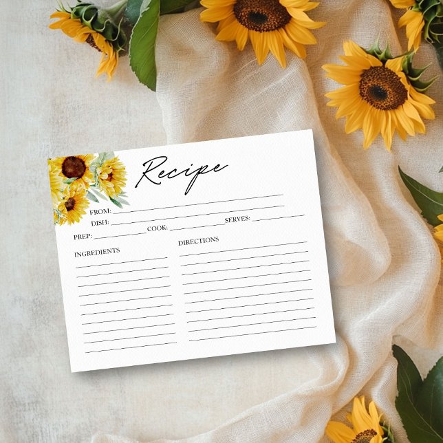 Carte de recette de Baby Shower Champêtre avec Tou (Créateur téléchargé)