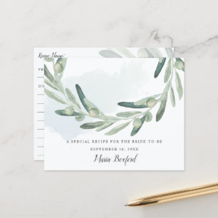 Carte de recette de Baby Shower Élégante aux pouss