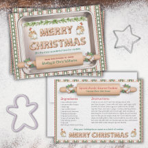Carte de recette de biscuits de Noël gnomes cosy