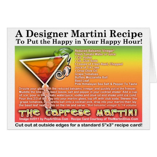 Carte de recette de Caprese Martini (Devant horizontal)