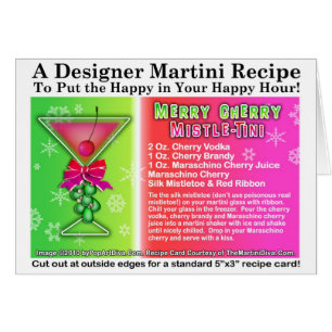 CARTE DE RECETTE DE COCKTAIL DE NOËL DE LA CERISE