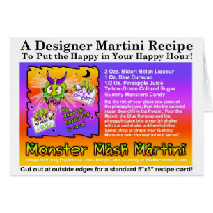 Carte de recette de cocktail Monster Mash Hallowee