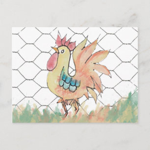 Carte de recette de coq d'aquarelle