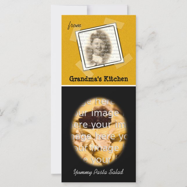 Carte de recette de cuisine de grand-mère (Devant)