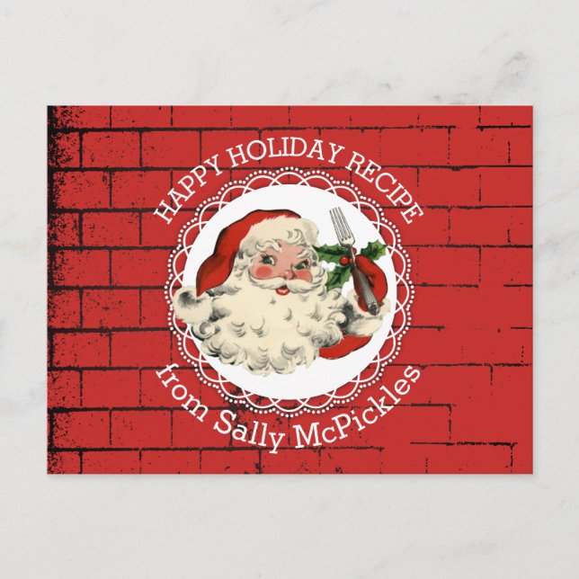 Carte de recette de cuisson à la cuisine père Noël (Devant)