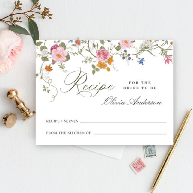 Carte de recette de douche de mariage de fleur sau (Créateur téléchargé)