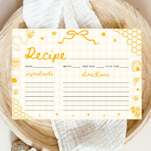 Carte de recette de douche de mariée abeille miel