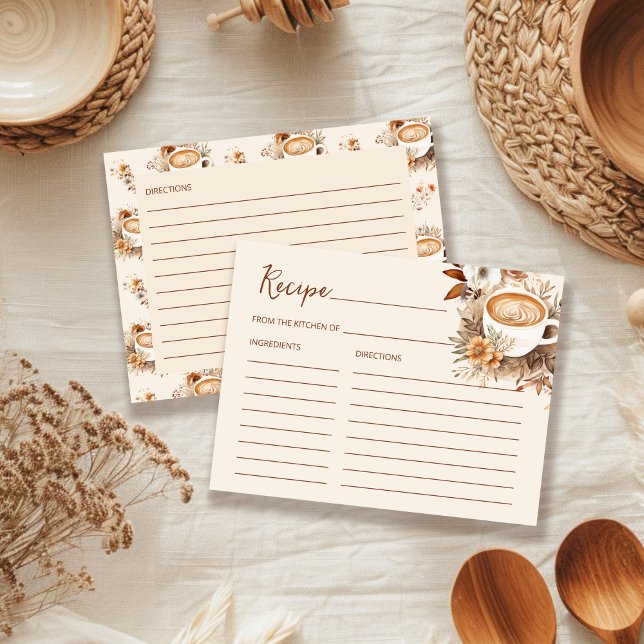 Carte de recette de douche de mariée au café Love  (Créateur téléchargé)