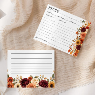 Carte de recette de douche nuptiale florale de Bou