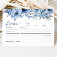 Carte de recette de Fête des mariées à fleurs bleu