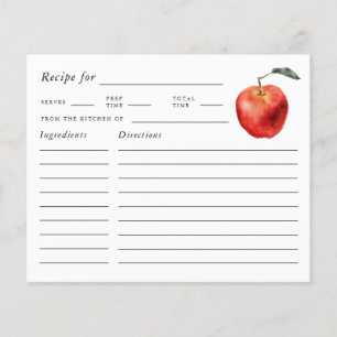 Carte de recette de Fête des mariées Apple rustiqu