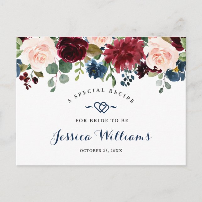 Carte de recette de Fête des mariées Bleu Bleu de  (Devant)