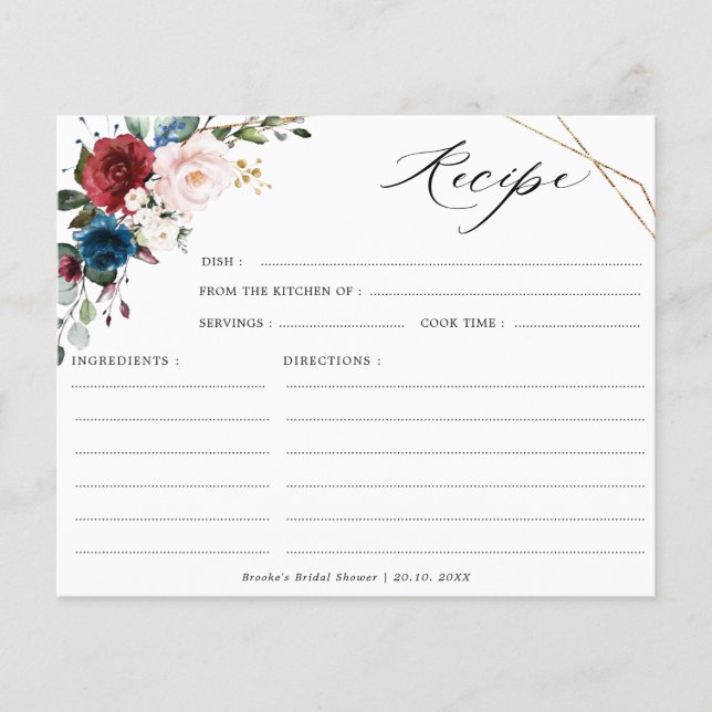 Carte de recette de Fête des mariées Blush de la m (Devant)