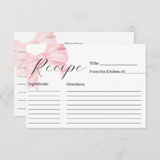 Carte de recette de Fête des mariées Bow rose