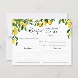Carte de recette de Fête des mariées Citron Citrus