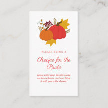 Carte de recette de Fête des mariées Citrouille d'