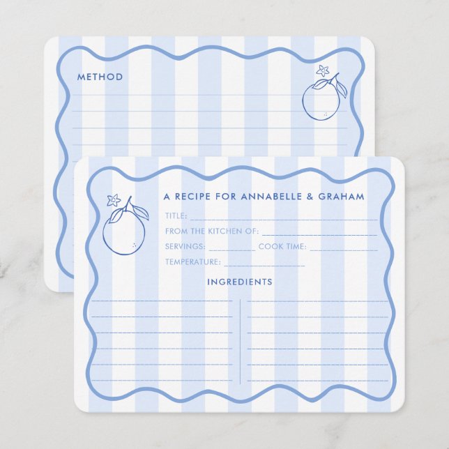 Carte de recette de Fête des mariées d'agrumes à l (Devant / Derrière)