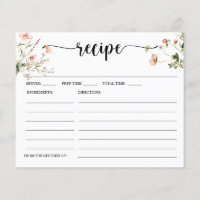 Carte de recette de Fête des mariées de fleurs ros