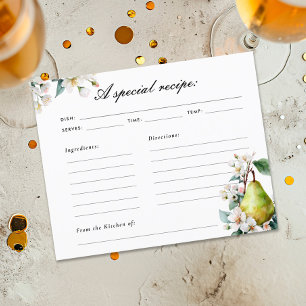 Carte de recette de Fête des mariées de poire parf