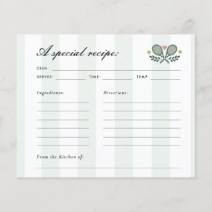 Carte de recette de Fête des mariées de tennis de 