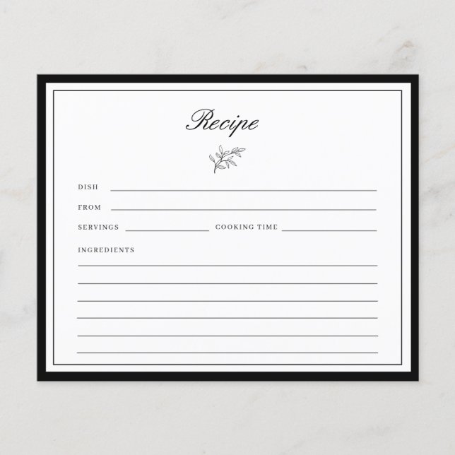 Carte de recette de Fête des mariées feuille front (Devant)