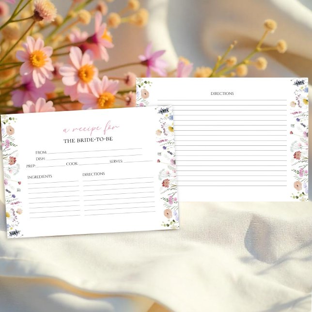 Carte de recette de Fête des mariées florale Aquar (Créateur téléchargé)