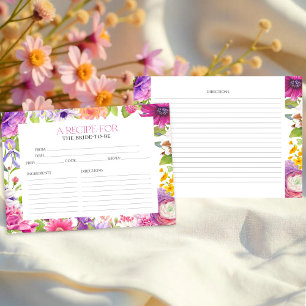 Carte de recette de Fête des mariées florale Aquar