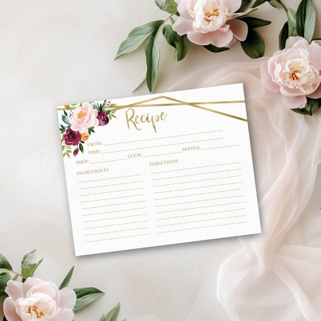 Carte de recette de Fête des mariées florale de Bo (Créateur téléchargé)