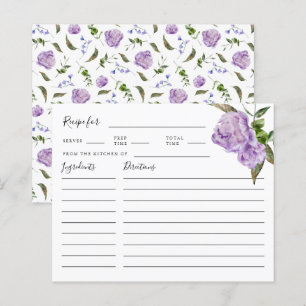 Carte de recette de Fête des mariées florale pourp