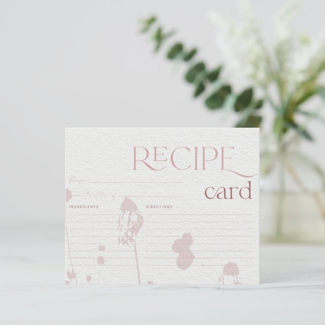 Carte de recette de Fête des mariées florale rose  (Debout devant)