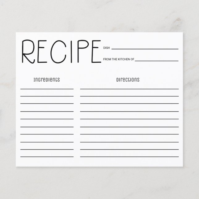 Carte de recette de Fête des mariées Lettre main s (Devant)