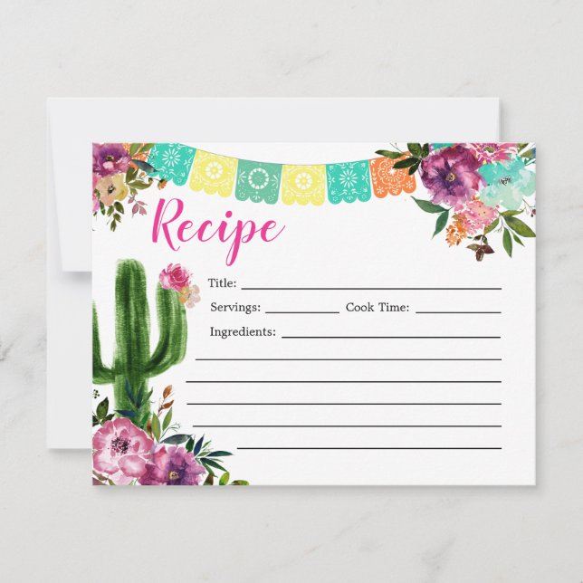 Carte de recette de Fête des mariées mexicaine col (Devant)
