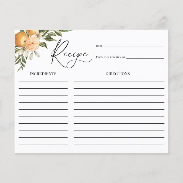 Carte de recette de Fête des mariées orange Squeez (Devant)