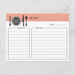 Carte de recette de Fête des mariées personnalisée