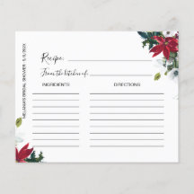 Carte de recette de Fête des mariées Poinsettia d'