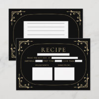 Carte de recette de Fête des mariées rétro Black E
